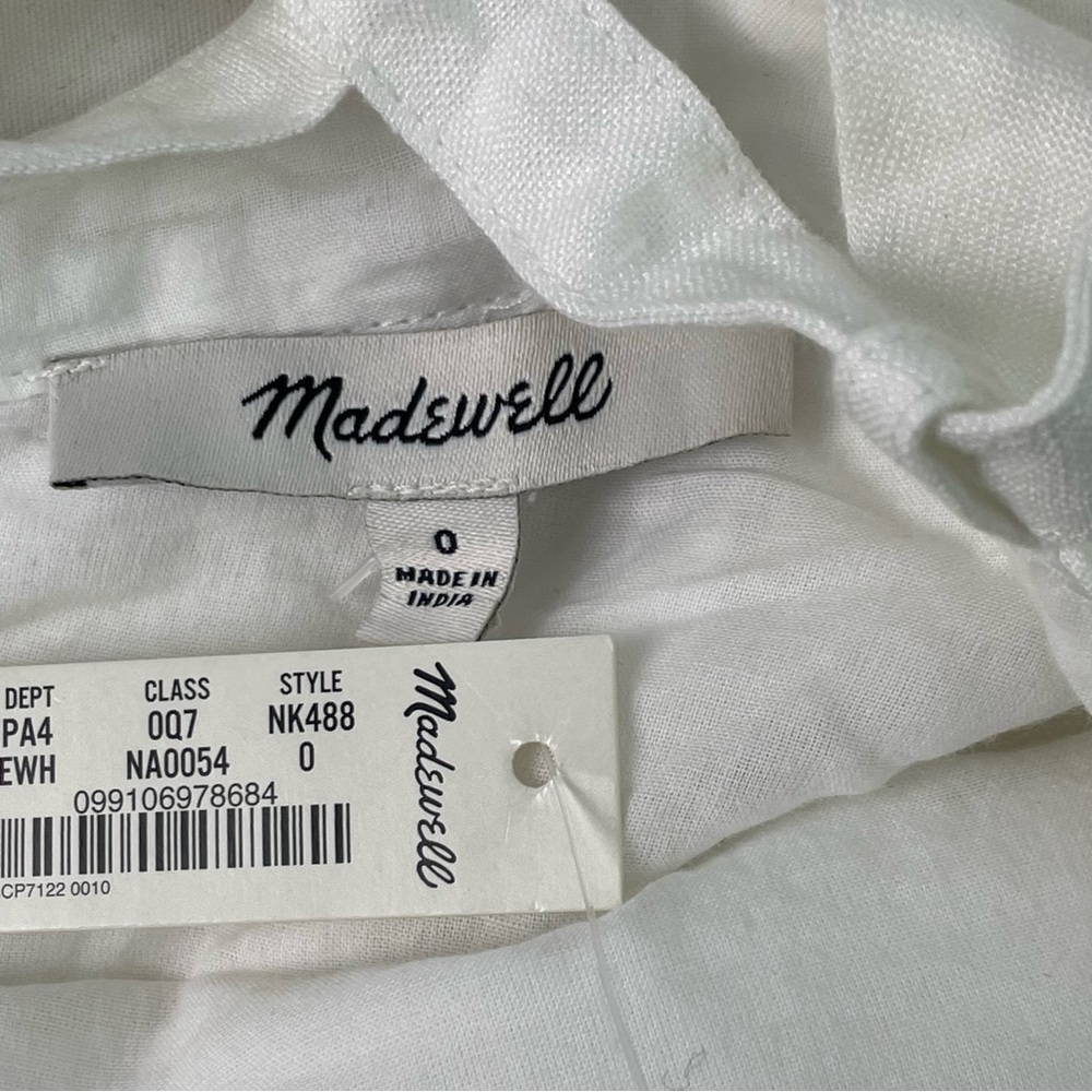 Madewell Women's White Embroidered Eyelet Tie Back Cami Midi Dress Size 0 NWT - Picture 4 of 8